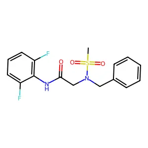 2-[benzyl(methylsulfonyl)amino]-N-(2,6-difluorophenyl)acetamide structure