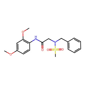 2-[benzyl(methylsulfonyl)amino]-N-(2,4-dimethoxyphenyl)acetamide structure