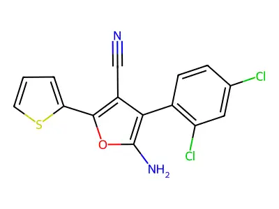 5-Amino-4-(2,4-dichlorophenyl)-2-(2-thienyl)-3-furonitrile structure
