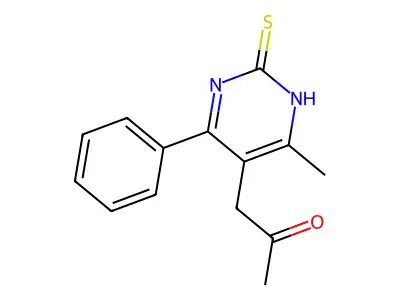 1-(6-methyl-4-phenyl-2-sulfanylidene-1H-pyrimidin-5-yl)propan-2-one structure