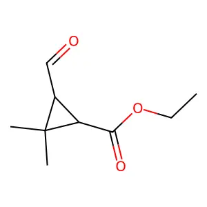 Ethyl 3-formyl-2,2-dimethylcyclopropane-1-carboxylate structure