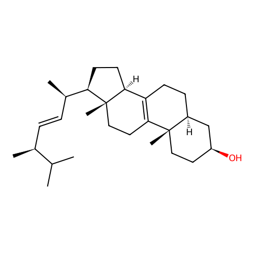 (3beta,5alpha)-Ergosta-8,22-dien-3-ol structure