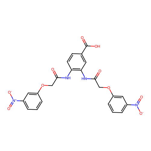 3,4-Bis{[(3-nitrophenoxy)acetyl]amino}benzoic acid structure
