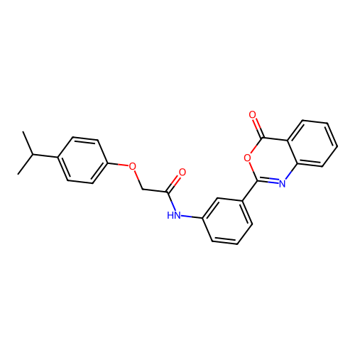 N-[3-(4-oxo-4H-3,1-benzoxazin-2-yl)phenyl]-2-[4-(propan-2-yl)phenoxy]acetamide structure
