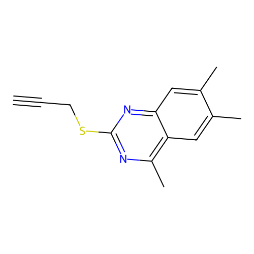 4,6,7-Trimethyl-2-(prop-2-yn-1-ylsulfanyl)quinazoline structure