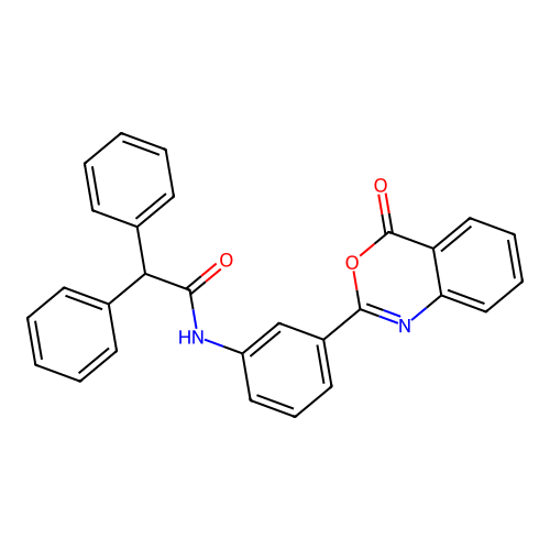 N-[3-(4-oxo-4H-3,1-benzoxazin-2-yl)phenyl]-2,2-diphenylacetamide structure