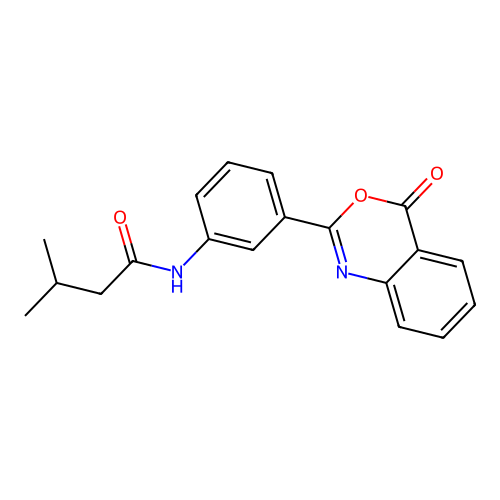 3-methyl-N-[3-(4-oxo-4H-3,1-benzoxazin-2-yl)phenyl]butanamide structure