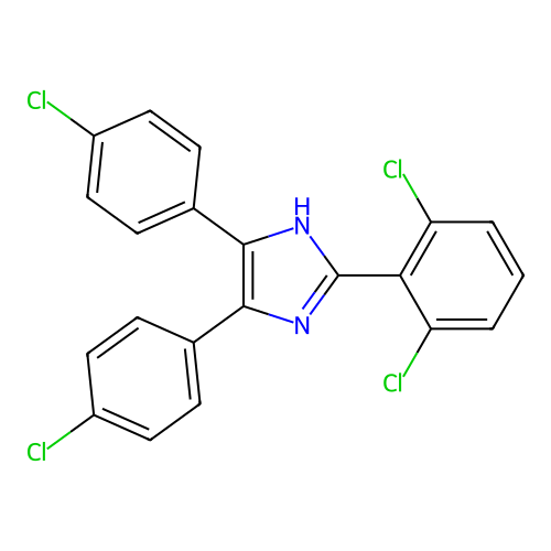 4,5-bis(4-chlorophenyl)-2-(2,6-dichlorophenyl)-1H-imidazole structure