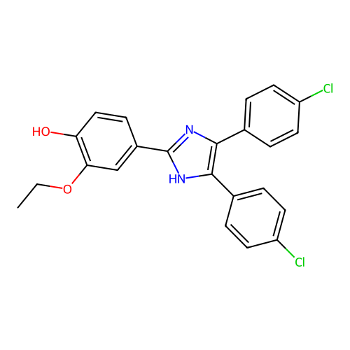 4-(4,5-bis(4-chlorophenyl)-1H-imidazol-2-yl)-2-ethoxyphenol structure