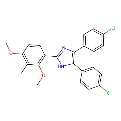 4,5-bis(4-chlorophenyl)-2-(2,4-dimethoxy-3-methylphenyl)-1H-imidazole structure