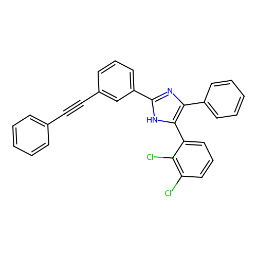 4-(2,3-dichlorophenyl)-5-phenyl-2-(3-(phenylethynyl)phenyl)-1H-imidazole structure