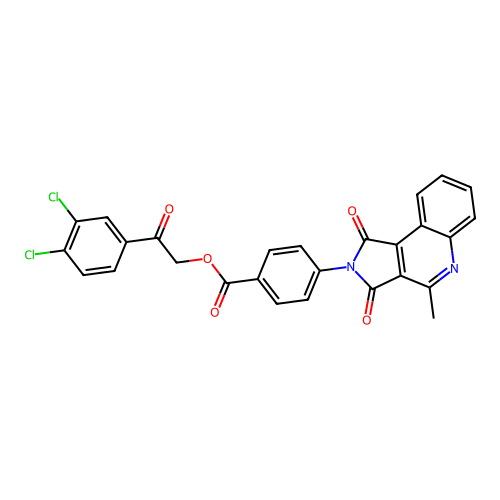 2-(3,4-dichlorophenyl)-2-oxoethyl 4-(4-methyl-1,3-dioxo-1,3-dihydro-2H-pyrrolo[3,4-c]quinolin-2-yl)benzoate structure