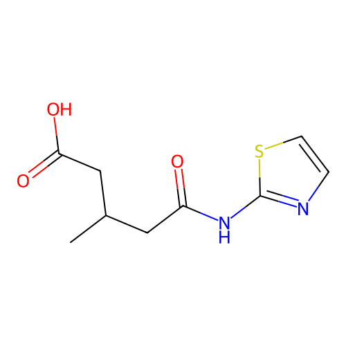 3-Methyl-5-oxo-5-(1,3-thiazol-2-ylamino)pentanoic acid structure