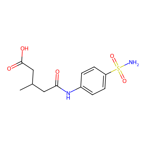 3-Methyl-4-(4-sulfamoyl-phenylcarbamoyl)-butyric acid structure