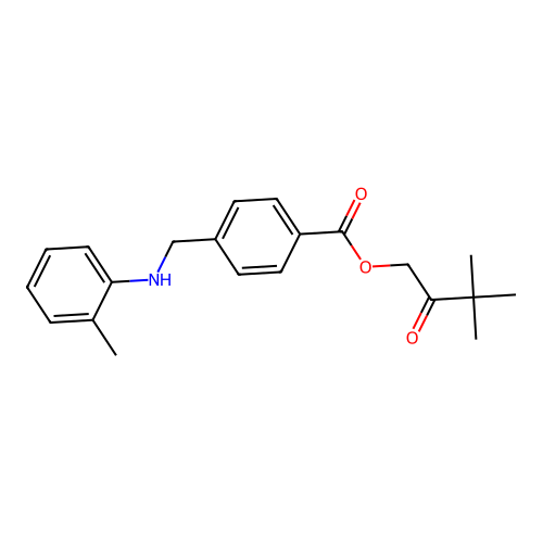 3,3-Dimethyl-2-oxobutyl 4-(2-toluidinomethyl)benzoate structure
