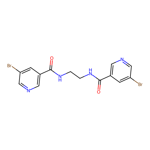 N,N'-(ethane-1,2-diyl)bis(5-bromonicotinamide) structure