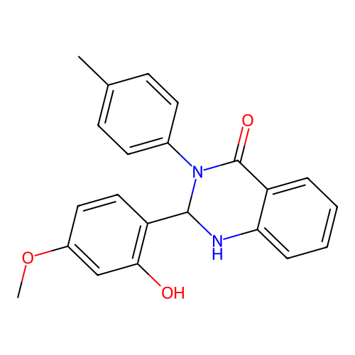 2-(2-hydroxy-4-methoxyphenyl)-3-(4-methylphenyl)-2,3-dihydroquinazolin-4(1H)-one structure