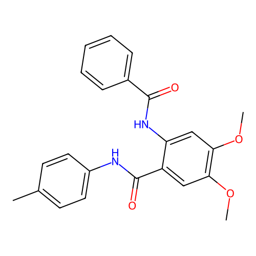 4,5-dimethoxy-N-(4-methylphenyl)-2-[(phenylcarbonyl)amino]benzamide structure