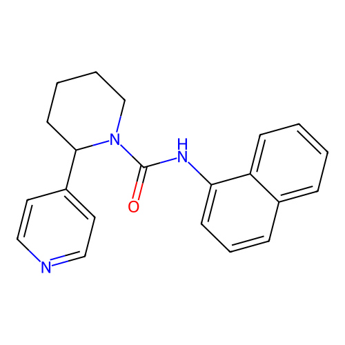 N-(naphthalen-1-yl)-2-(pyridin-4-yl)piperidine-1-carboxamide structure