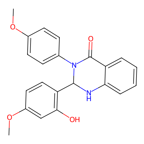 2-(2-hydroxy-4-methoxyphenyl)-3-(4-methoxyphenyl)-2,3-dihydroquinazolin-4(1H)-one structure