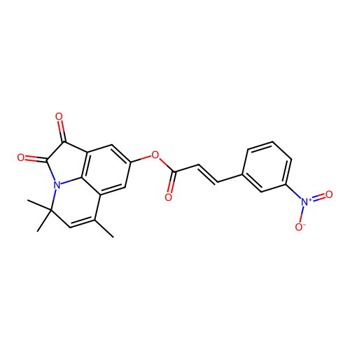4,4,6-trimethyl-1,2-dioxo-1,2-dihydro-4H-pyrrolo[3,2,1-ij]quinolin-8-yl (2E)-3-(3-nitrophenyl)prop-2-enoate structure