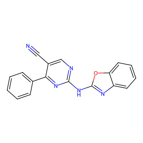 2-(1,3-Benzoxazol-2-ylamino)-4-phenyl-5-pyrimidinecarbonitrile structure