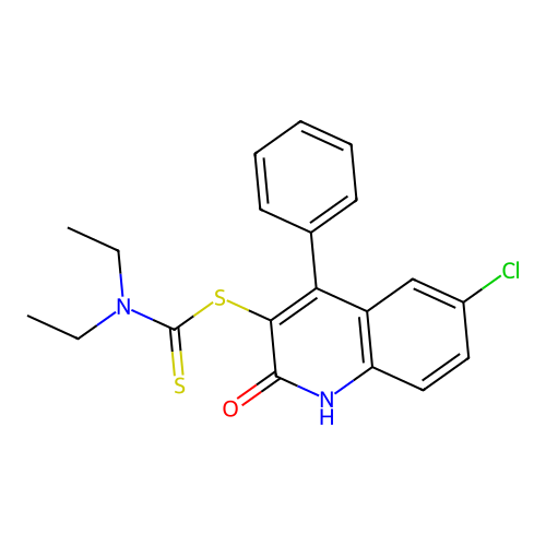 6-Chloro-2-oxo-4-phenyl-1,2-dihydroquinolin-3-yl diethylcarbamodithioate structure