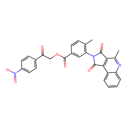 [2-(4-nitrophenyl)-2-oxoethyl] 4-methyl-3-(4-methyl-1,3-dioxopyrrolo[3,4-c]quinolin-2-yl)benzoate structure