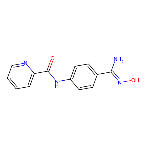 N-[4-(amino(hydroxyimino)methyl)phenyl]-2-pyridylcarboxamide structure