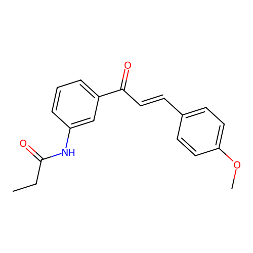 N-[3-[3-(4-methoxyphenyl)prop-2-enoyl]phenyl]propanamide structure
