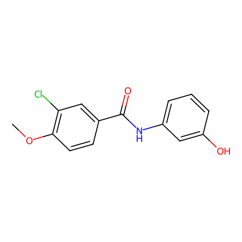 3-chloro-N-(3-hydroxyphenyl)-4-methoxybenzamide structure