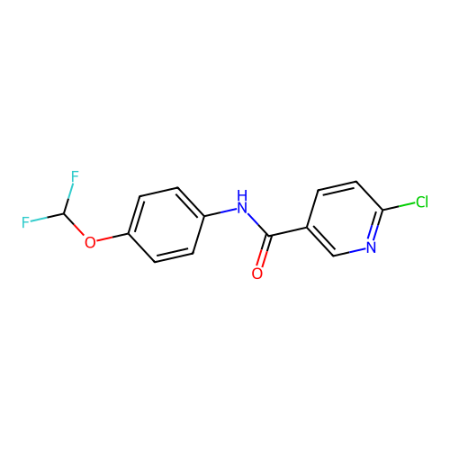 6-chloro-N-[4-(difluoromethoxy)phenyl]pyridine-3-carboxamide structure