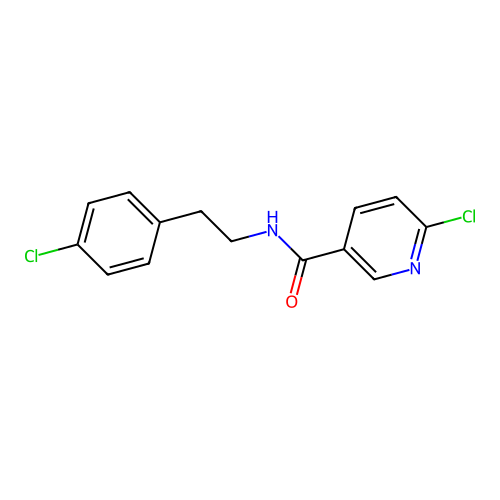 6-chloro-N-[2-(4-chlorophenyl)ethyl]pyridine-3-carboxamide structure