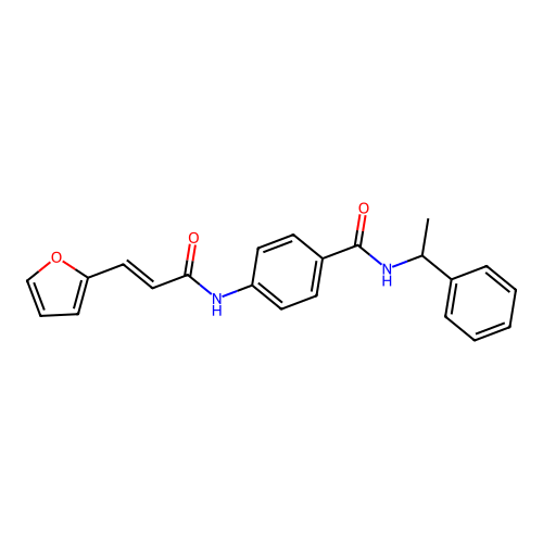 4-[[(E)-3-(furan-2-yl)prop-2-enoyl]amino]-N-(1-phenylethyl)benzamide structure