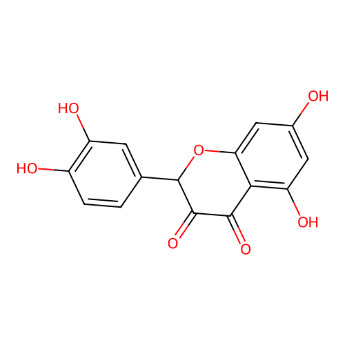 2H-1-Benzopyran-3,4-dione, 2-(3,4-dihydroxyphenyl)-5,7-dihydroxy- structure