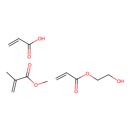 2-Hydroxyethyl prop-2-enoate;methyl 2-methylprop-2-enoate;prop-2-enoic acid structure