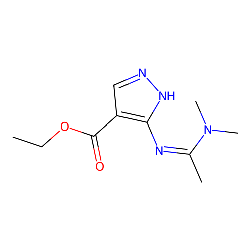 Pyrazole-4-carboxylic acid, 5-(N,N,1-trimethylformimidoyl)-, ethyl ester structure