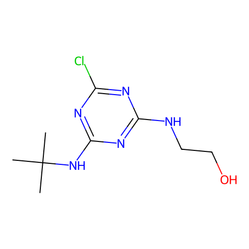 2-{[4-(Tert-butylamino)-6-chloro-1,3,5-triazin-2-yl]amino}ethanol structure