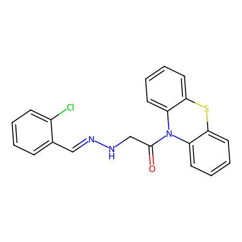 Phenothiazine, 10-(((o-chlorobenzylidene)hydrazono)acetyl)- structure