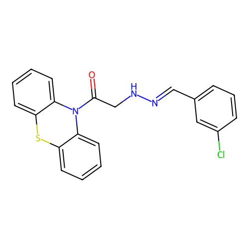 Phenothiazine, 10-(((m-chlorobenzylidene)hydrazono)acetyl)- structure