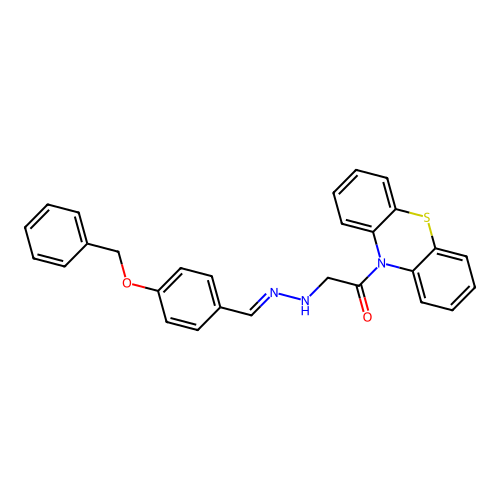 Phenothiazine, 10-(((p-benzyloxybenzylidene)hydrazono)acetyl)- structure