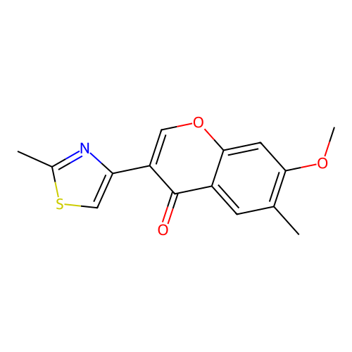 7-methoxy-6-methyl-3-(2-methyl-1,3-thiazol-4-yl)-4H-chromen-4-one structure