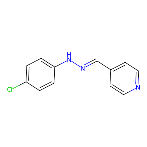 4-chloro-N-[(E)-pyridin-4-ylmethylideneamino]aniline structure