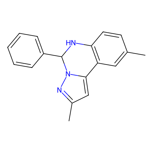 2,9-Dimethyl-5-phenyl-5,6-dihydropyrazolo[1,5-c]quinazoline structure
