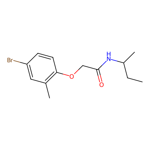 2-(4-bromo-2-methylphenoxy)-N-butan-2-ylacetamide structure