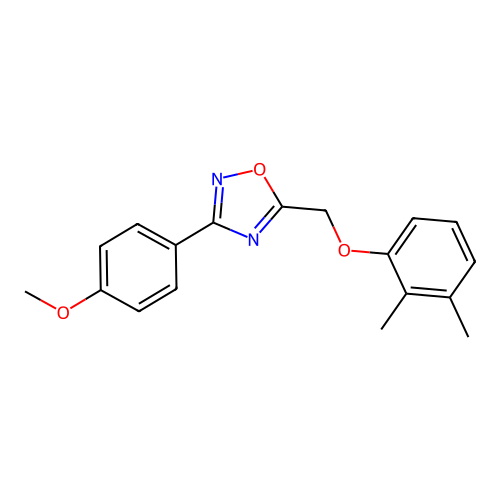 5-[(2,3-Dimethylphenoxy)methyl]-3-(4-methoxyphenyl)-1,2,4-oxadiazole structure