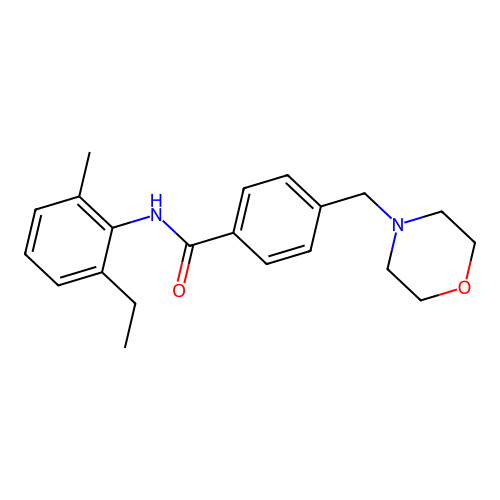 N-(2-ethyl-6-methylphenyl)-4-(morpholin-4-ylmethyl)benzamide structure