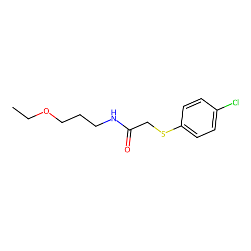 2-[(4-chlorophenyl)sulfanyl]-N-(3-ethoxypropyl)acetamide structure