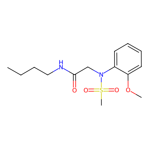 N-butyl-2-[2-methoxy(methylsulfonyl)anilino]acetamide structure
