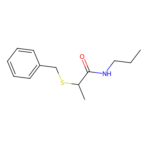 2-(benzylsulfanyl)-N-propylpropanamide structure